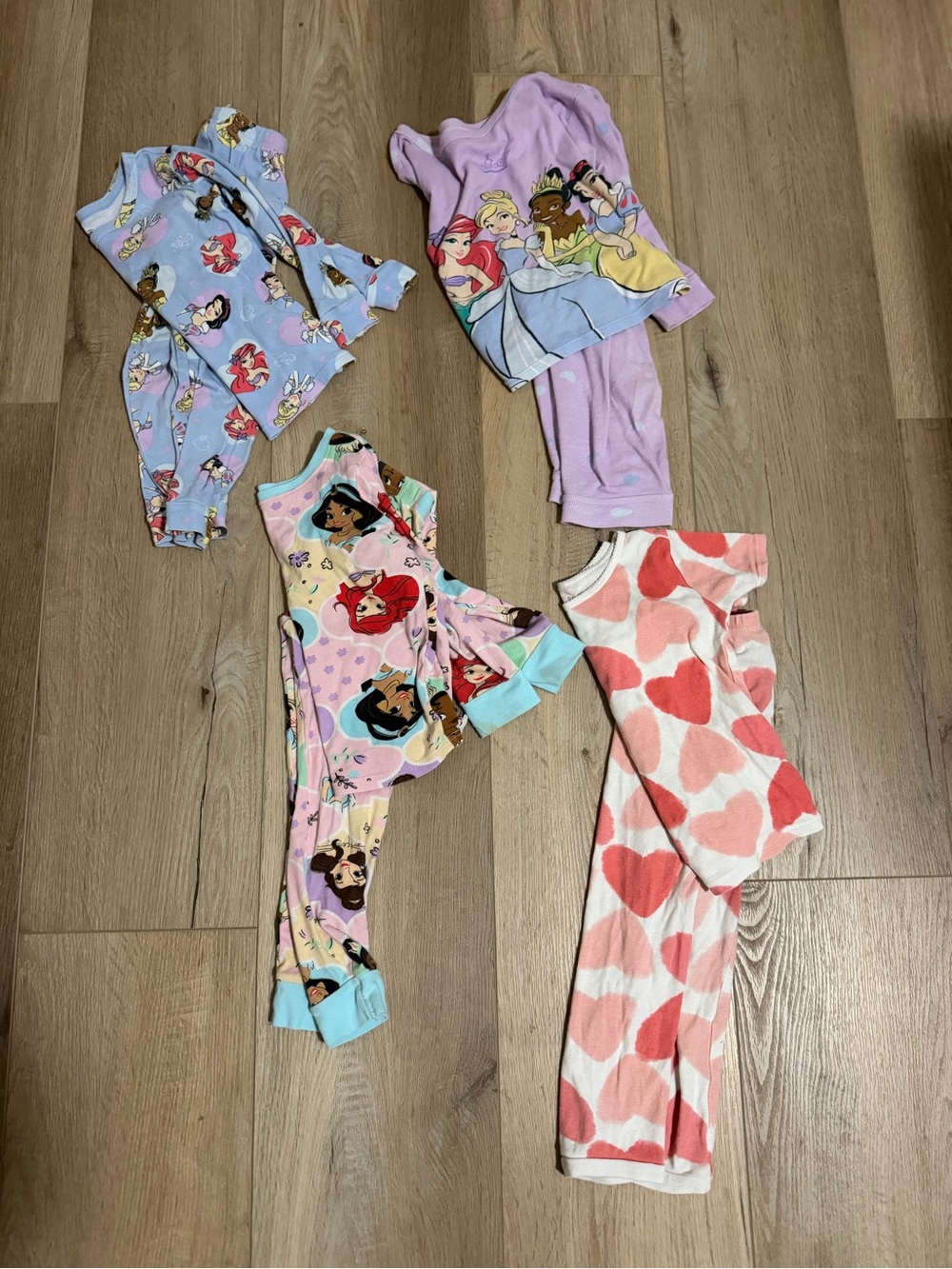 Disney Kids Pajama Bundle - Pink, Purple, Blue & Coral 5T